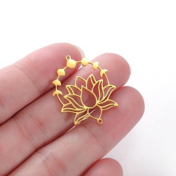Золотой 304 подвески из нержавеющей стали, ссылка на лотос, золотые, 32x25 мм