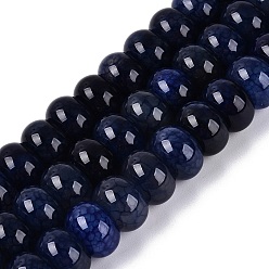 Null Natürliche Achat Perlen Stränge, glatte Rondelle, gefärbt, null, 12x7.5 mm, Bohrung: 0.5~1.2 mm, ca. 48~56 Stk. / Strang, 14.17~16.73 Zoll (36~42.5 cm)