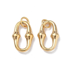 Golden 304 Stainless Steel Pendants, Oval Charm, Vacuum Plating, Long-Lasting Plated, Golden, 18.5x12x4mm, Jump Ring: 6x1mm, Inner Diameter: 3mm