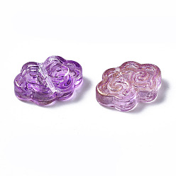 Средняя Орхидея Прозрачные брызги, окрашенные распылением, с блеском порошок, благоприятное облако, средне орхидеи, 9x13.5x4 мм, отверстие : 1 мм