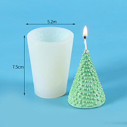 White Bumpy Cone DIY Candle Silicone Molds, for Scented Candle Making, White, 5.2x7.5cm