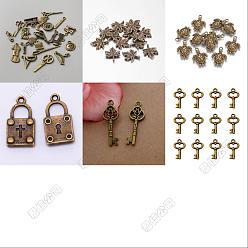 Античная Бронза 30 шт. Подвески из сплава в тибетском стиле, разнообразные, античная бронза, 12.5~38x5.5~24x1.5~3 мм, отверстие : 1~2 мм