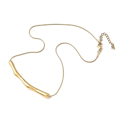 Золотой Ионное покрытие (IP) 304 ожерелья с подвеской в виде круглой змеиной цепи из нержавеющей стали для женщин с текстурированной полоской, золотые, 16.02 дюйм (40.7 см)