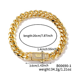 Золотой Роскошные классические латунные браслеты с прозрачным кубическим цирконием для женщин, золотые, 7-7/8 дюйм (20 см)