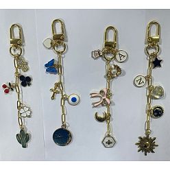 (52) Непрозрачная лаванда 4 шт. 4 стили кактус бант солнце бабочка подвеска латунная скрепка цепи удлинитель сумки цепи, Сплав с застежками, аксессуары для замены сумок, золотые, разноцветные, 130~140 мм, 1 шт / стиль