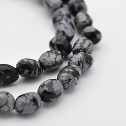 Snowflake Obsidian Natural Snowflake Obsidian Bead Strands, Tumbled Stone, Nuggets, 5~7X5~7mm, Hole: 1mm, about 15.7 inch