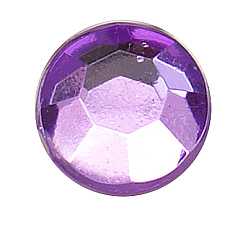 Темно-Фиолетовый Имитация taiwan акриловые горный хрусталь плоские задние кабошоны, граненые, полукруглые / купольные, темно-фиолетовый, 10x3.5 мм, 1000 шт / пакет