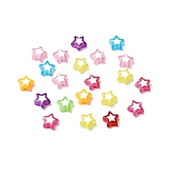 Mixed Color Opaque Acrylic Beads, Star, Mixed Color, 8.5x9x4mm, Hole: 1.8mm