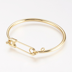 Real 18K Gold Plated Brass Bangle, Real 18K Gold Plated, 2-1/4 inchx2-1/2 inch(51.5x59mm)