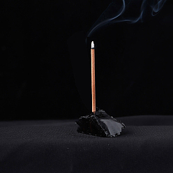 Obsidian Natural Obsidian Incense Burners, Irregular Shape Incense Holders, Home Office Teahouse Zen Buddhist Supplies, 40~60mm