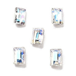 Лунный Свет K 9 кабошоны из стеклянного страза, задние и задние, прямоугольные, лунный свет, 4x2.7x2 мм