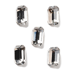 Хрустальная Сатина K 9 кабошоны из стеклянного страза, задние и задние, прямоугольные, кристалл сатин, 6x4x3 мм