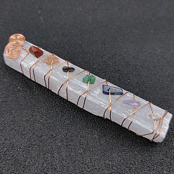 gravel handle Natural crystal rectangular colorful plaster handle piece jade winding colorful chakra mineral crystal ornament