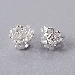 Серебро Железный шарик крышки, серебряные, 5x6 мм, отверстие : 1 мм