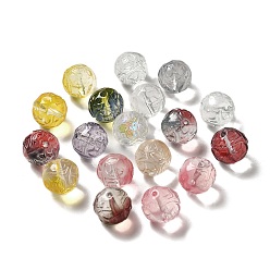 Mixed Color Transparent Glass Beads, Gradient Color, Round, Mixed Color, 12.5x12mm, Hole: 1.4mm