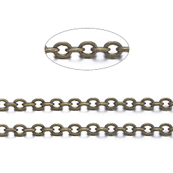 Antique Bronze Brass Cable Chains, Soldered, with Spool, Oval, Cadmium Free & Nickel Free & Lead Free, Antique Bronze, 2.5x2x0.45mm, about 301.83 Feet(92m)/roll.
