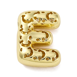 Letter E Латунные подвески, стойки покрытие, долговечный, без кадмия и без свинца, подвески с полыми буквами, Письмо E, 21x15.5x7.5 мм, отверстие : 4.7x3 мм