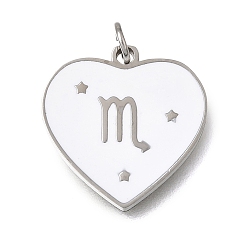 Scorpion Pendentifs en acier inoxydable, avec anneaux de saut et émail, cœur, couleur inox, Scorpion, 304mm, Trou: 15x15x1.5mm