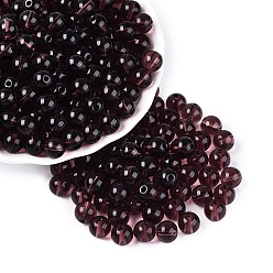 Коричневый Fgb прозрачный стеклянный бисер, круглые, круглое отверстие, коричневые, 8~8.5 мм, отверстие : 1.4~1.6 мм, Около 690 шт / фунт