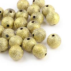 Green Yellow Spray Painted Acrylic Beads, Matte Style, Round, Green Yellow, 8mm, Hole: 2mm, about 1900pcs/500g