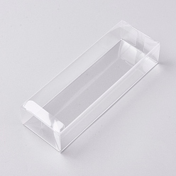 Clair Boîtes pliables en pvc transparent, pour les bonbons artisanaux emballage de mariage faveur faveur boîtes-cadeaux, rectangle, clair, 6.2x3.7x18.5 cm