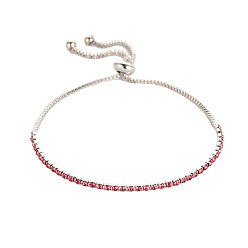 04 Pink 8815 Minimalist Adjustable Bracelet with Extendable Rhinestone Claw Chain for Women's Jewelry