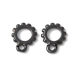 Черный Латунные трубки брекеты амулеты, без свинца и без кадмия, долговечный, стойки покрытие, чёрные, 10x8x1.5 мм, отверстие : 1.4 мм, внутренний диаметр: 4.5 мм