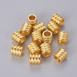 Golden Tibetan Style Alloy Beads, Grooved Beads, Column, Golden,  Lead Free & Cadmium Free, 9.5x9mm, Hole: 6mm