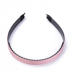Pink Hair Accessories Plain Plastic Hair Band Findings, with Teeth, with Grosgrain, Pink, 118mm
