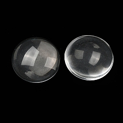 Snow Transparent Glass Cabochons, Half Round, Clear, Size: about 50mm in diameter, 12.3mm(Range: 11.3~13.3mm) thick.