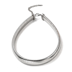 Нержавеющая Сталь Цвет Не тускнеет 304 плоские ожерелья-змейки из нержавеющей стали для женщин, цвет нержавеющей стали, 16.93 дюйм (43 см), 16 мм