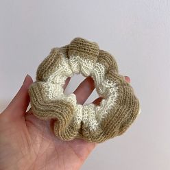 Coffee Woolen Knitting Elastic Hair Accessories, for Girls or Women, Scrunchie/Scrunchy Hair Ties, Coffee, 120mm