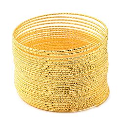 Золотой Железная проволока, текстурированная круглая, для браслет решений, золотые, 1.2 мм, внутренний диаметр: 58 мм