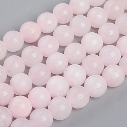 Calcite Natural Pink Mangano Calcite Beads Strands, Round, 10mm, Hole: 1mm, about 39pcs/strand, 15.55 inch(39.5cm)