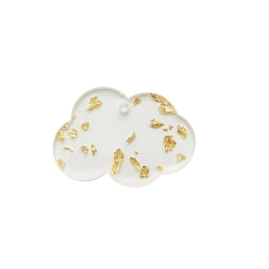 Cloud Acrylic Big Pendants, with Gold Foil, Acrylic Disc, DIY Disc Keychain Accessories, Cloud, 50mm