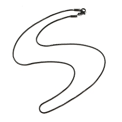 Gunmetal Ion Plating(IP) 304 Stainless Steel Box Chain Necklace for Men Women, Gunmetal, 17.32~17.52 inch(44~44.5cm)