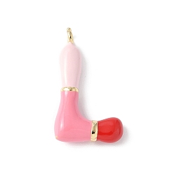 Letter L Латунь эмаль подвески, долговечный, без кадмия и без свинца, реальный 18 k позолоченный, буквенное очарование, Письмо L, 21~25x6~25x4~7 мм, отверстие : 1.6~2 мм