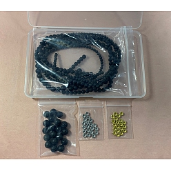 Lava Rock ARRICRAFT 367Pcs Natural Lava Rock Round Beads Kit for DIY Jewelry Making, with 40Pcs Brass Rhinestone Spacer Beads, 407pcs/box