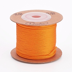Dark Orange Nylon Cords, String Threads Cords, Round, Dark Orange, 1.5mm, about 27.34 yards(25m)/roll