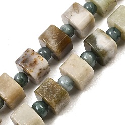 Nephrite Jade Нити натуральных нефритовых бусин из нефрита, квадратный, с круглых бусин, 14x14x10 мм, отверстие : 3.5 мм, около 10 шт / нитка, 6.69'' (17 см)