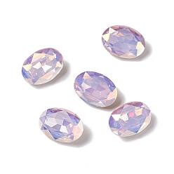 Розовая Вода Опал Светлая гальваническая пластина в стиле ab k9 стеклянные кабошоны со стразами, задние и задние, граненые, овальные, розовая вода опала, 14x10x5 мм