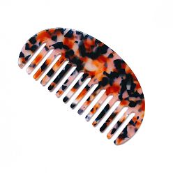 Orange Red Cellulose Acetate Hair Combs, Arch, Orange Red, 59x120mm