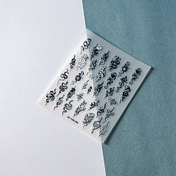 Noir Décalcomanies d'autocollants d'ongle de serpent, auto-adhésif, autocollant, pour femme filles bricolage nail art design, noir, 9.5x8 cm