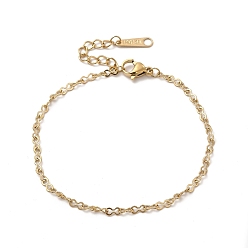 Real 14K Gold Plated Ion Plating(IP) 304 Stainless Steel Gourd Link Chain Bracelet for Women, Real 14K Gold Plated, 6-5/8 inch(16.8cm)