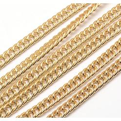 Light Gold Aluminium Twisted Chains, Light Gold, 9x6x1.2~1.4mm