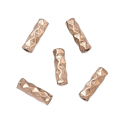 Розовое Золото 304 шарики из нержавеющей стальной трубы, ионное покрытие (ip), текстурированная трубка, розовое золото , 6x2 мм, отверстие : 0.9 мм