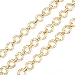 Real 18K Gold Plated Ring Alloy Link Chains, with Spool, Cadmium Free & Nickel Free & Lead Free, Unwelded, Real 18K Gold Plated, 14x3mm, about 32.81 Feet(10m)/Roll