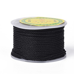 Black Polyester Milan Cord for DIY Jewelry Craft Making, Black, 3mm, about 27.34 yards(25m)/roll
