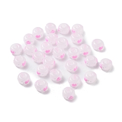 Pearl Pink Glass Seed Beads, Flat Round, Pearl Pink, 10x6mm, Hole: 3mm