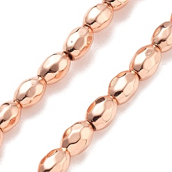 (966) Внутренний цвет Кристалл / Лиловато-лиловый на подкладке Синтетических немагнитных гематит бисер нитей, граненые, овальные, с покрытием цвета радуги, 6.5~7x5x5 мм, отверстие : 1 мм, около 55 шт / нитка, 15.75'' (40 см)